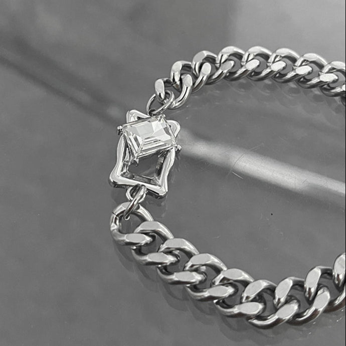 クリスタルシルバーコリアンブレスレット mf3437