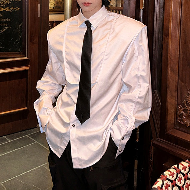 モードサテンタッチネクタイシャツ mf2938