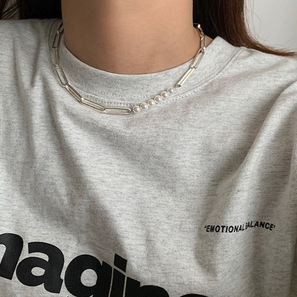 シルバーチェーンパールネックレス【SILVER925】