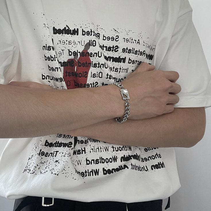 クリスタルシルバーコリアンブレスレット mf3437