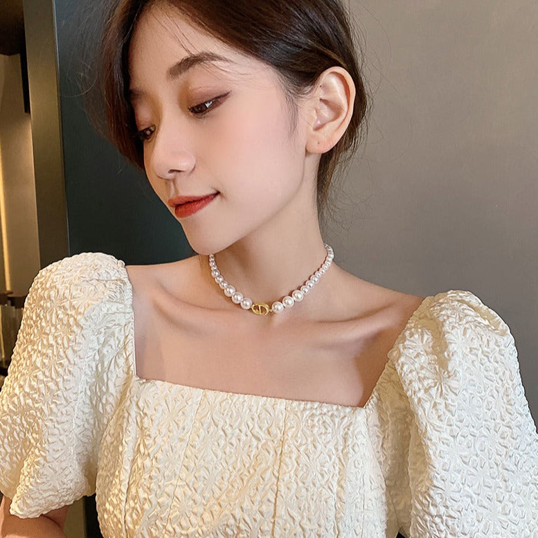 アルファベットパールネックレス