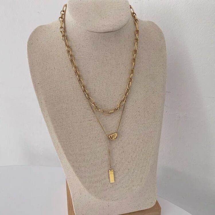 2連チェーンネックレス