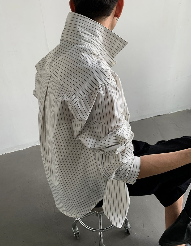 ルーズストライプモードシャツ mf3332