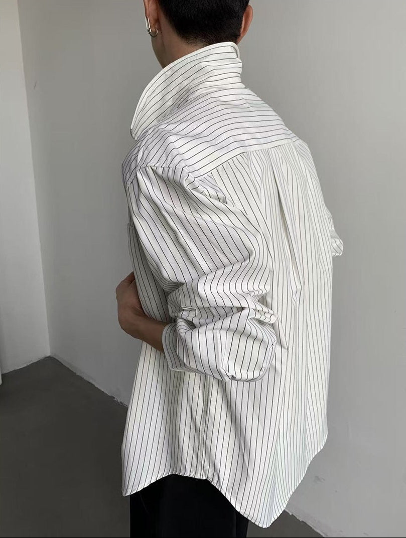 ルーズストライプモードシャツ mf3332