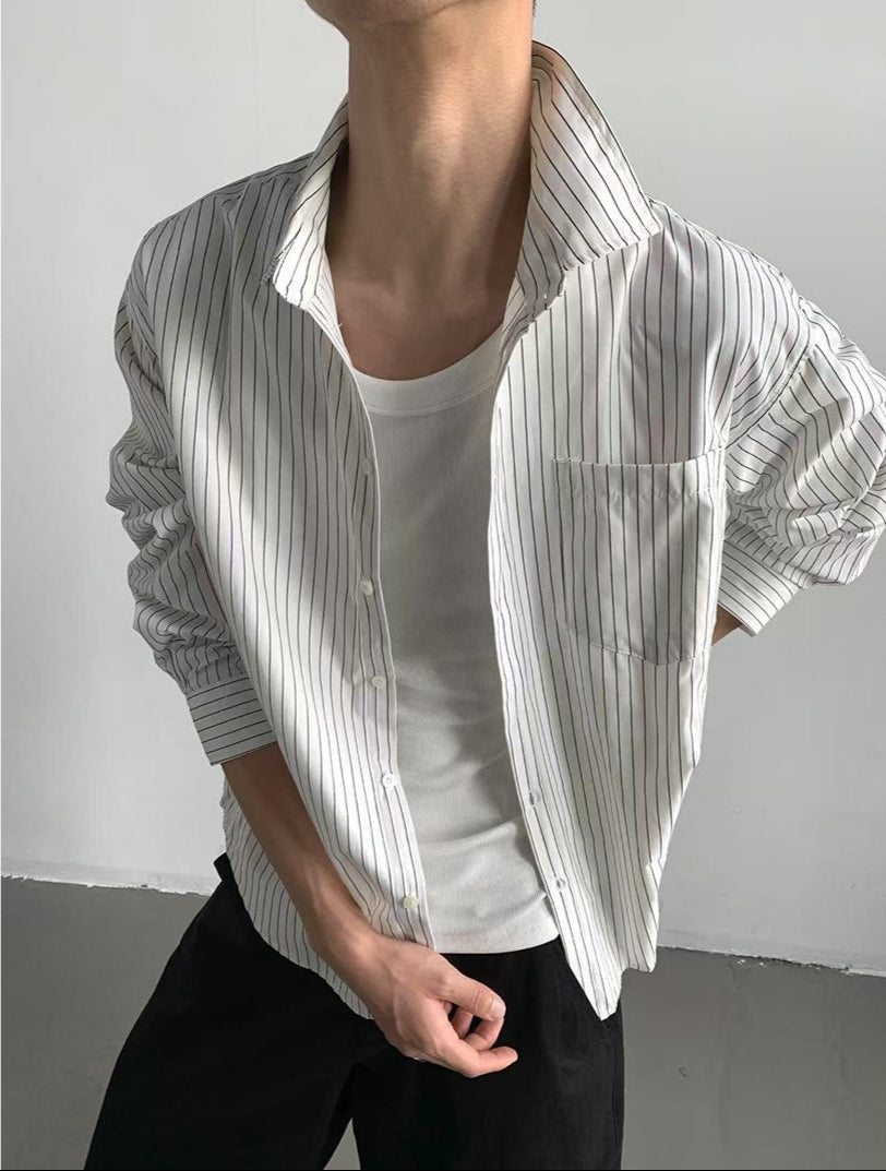 ルーズストライプモードシャツ mf3332