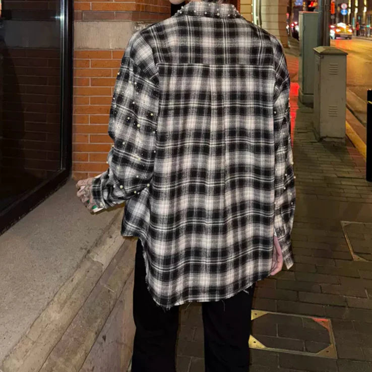 パールシャインチェックシャツ mf3208