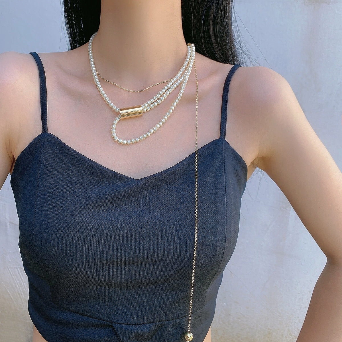 3連パールネックレス