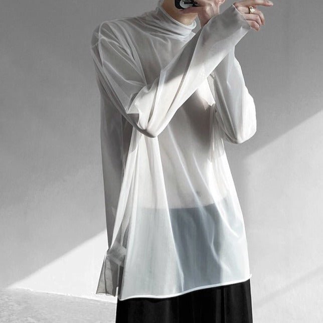 シースルーハイネックインナートップス mf0967