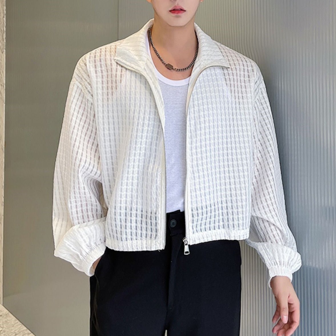 シースルージップアップトップス mf1731