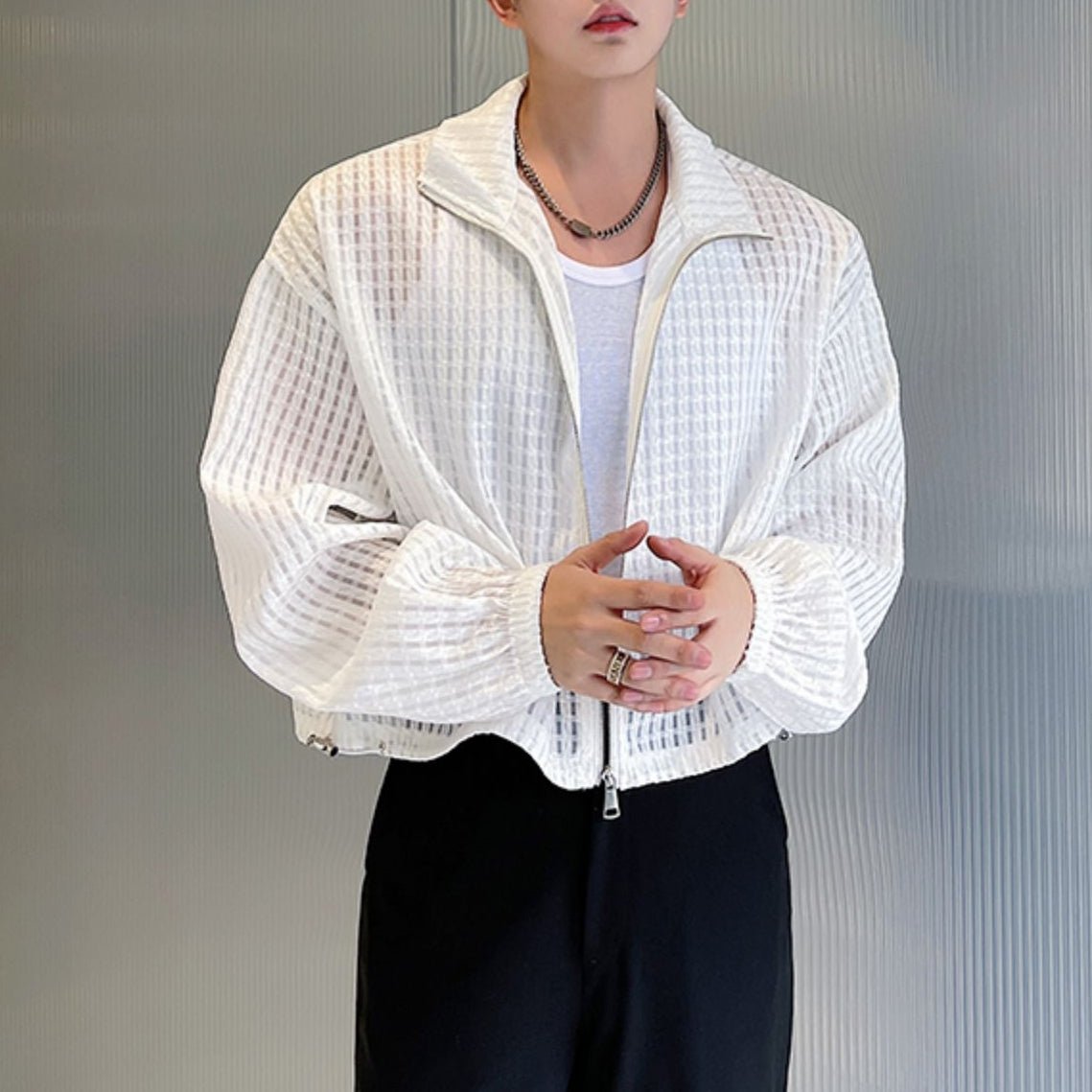 シースルージップアップトップス mf1731